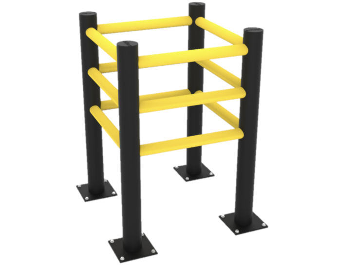 Modulaire veiligheidsreling (3 rails) in flexibele kunststof "Delta"