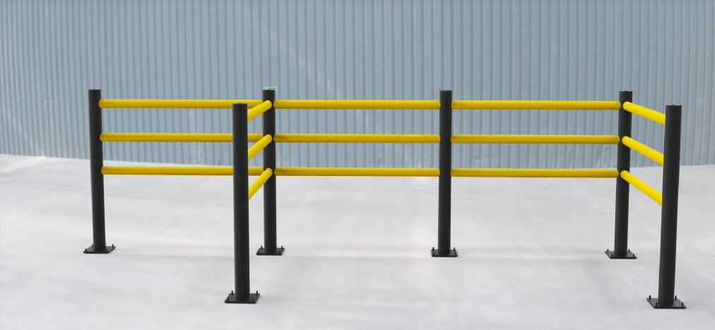 Modulaire veiligheidsreling (3 rails) in flexibele kunststof "Delta"