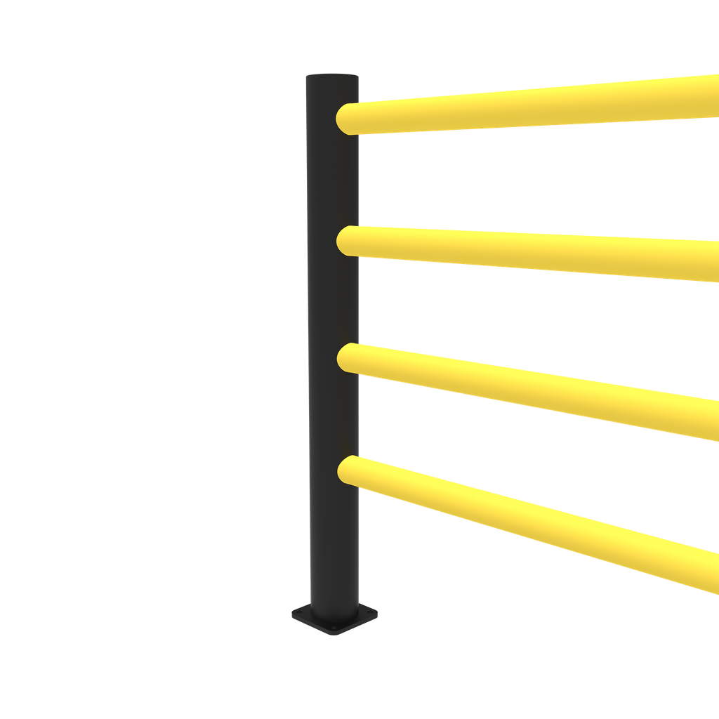 Modulaire veiligheidsreling (4 rails) in flexibele kunststof "Delta"