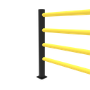 Modulaire veiligheidsreling (4 rails) in flexibele kunststof "Delta"
