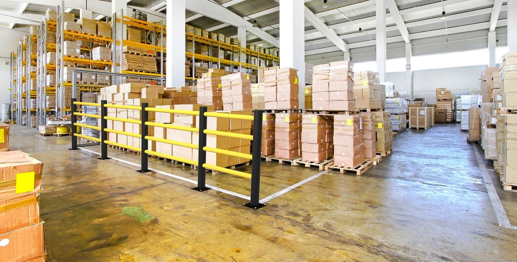 Modulaire veiligheidsreling (4 rails) in flexibele kunststof "Delta"
