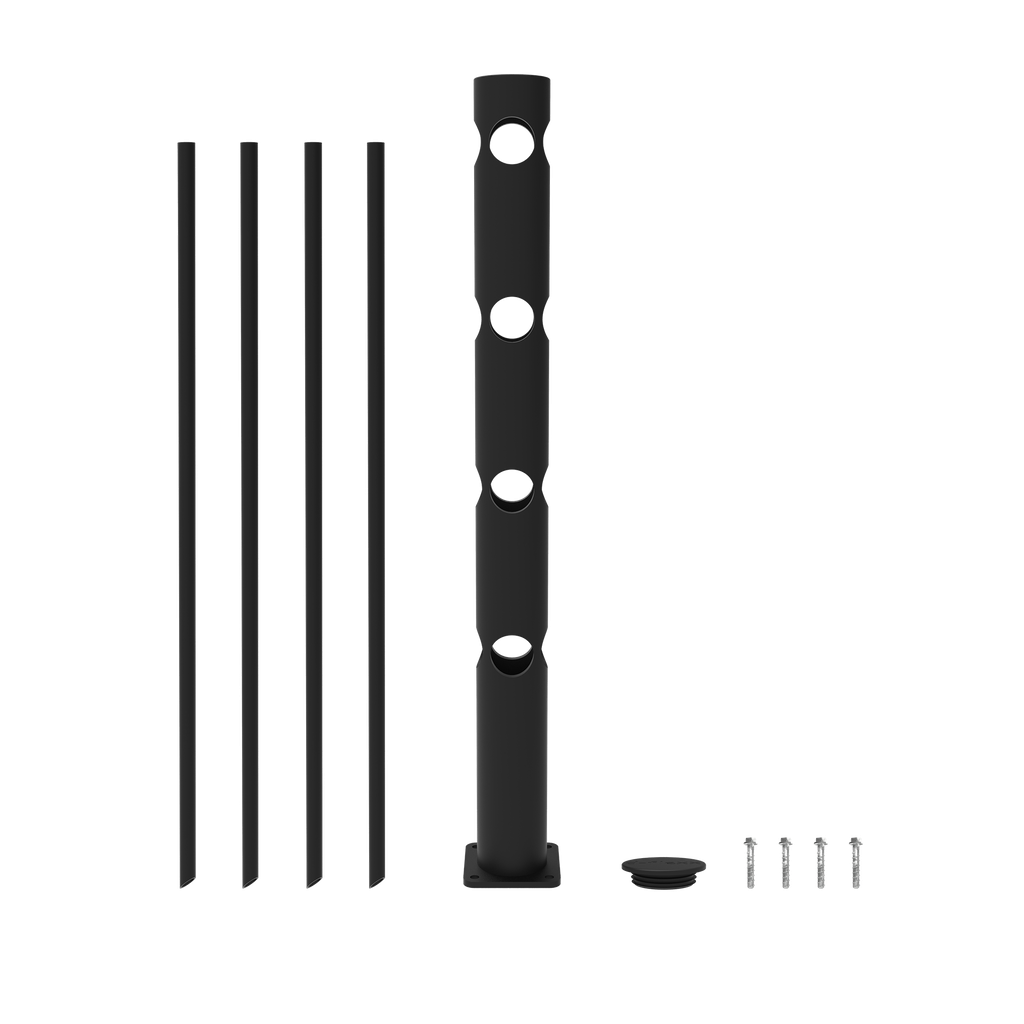 Modulaire veiligheidsreling (4 rails) in flexibele kunststof "Delta"