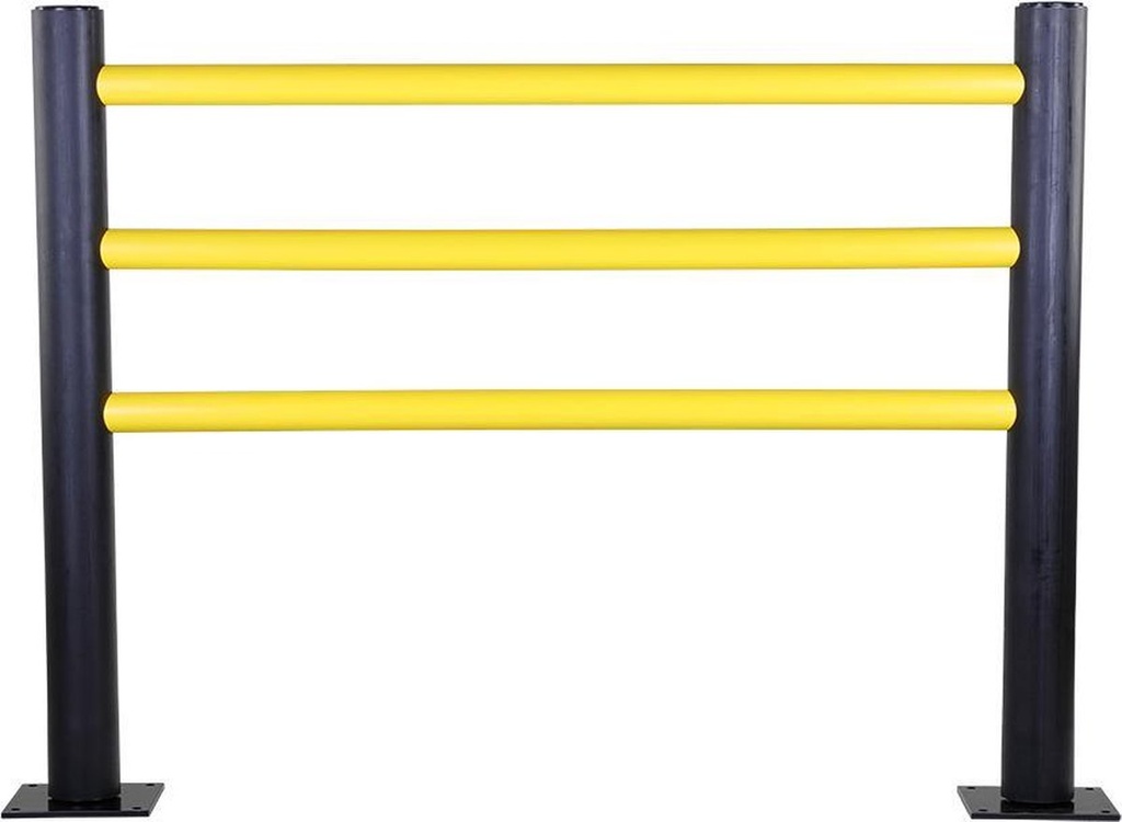 Modulair veiligheidshek met 3 rails in flexibele kunststof "Delta"