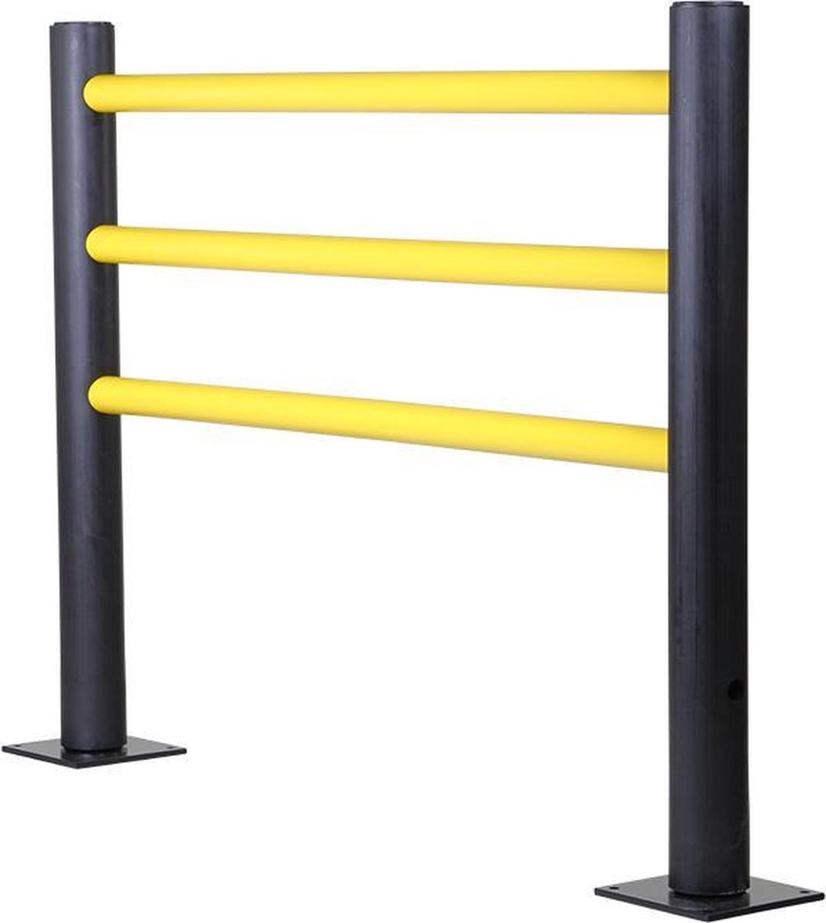 Modulair veiligheidshek met 3 rails in flexibele kunststof "Delta"