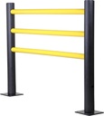 Modulair veiligheidshek met 3 rails in flexibele kunststof "Delta"
