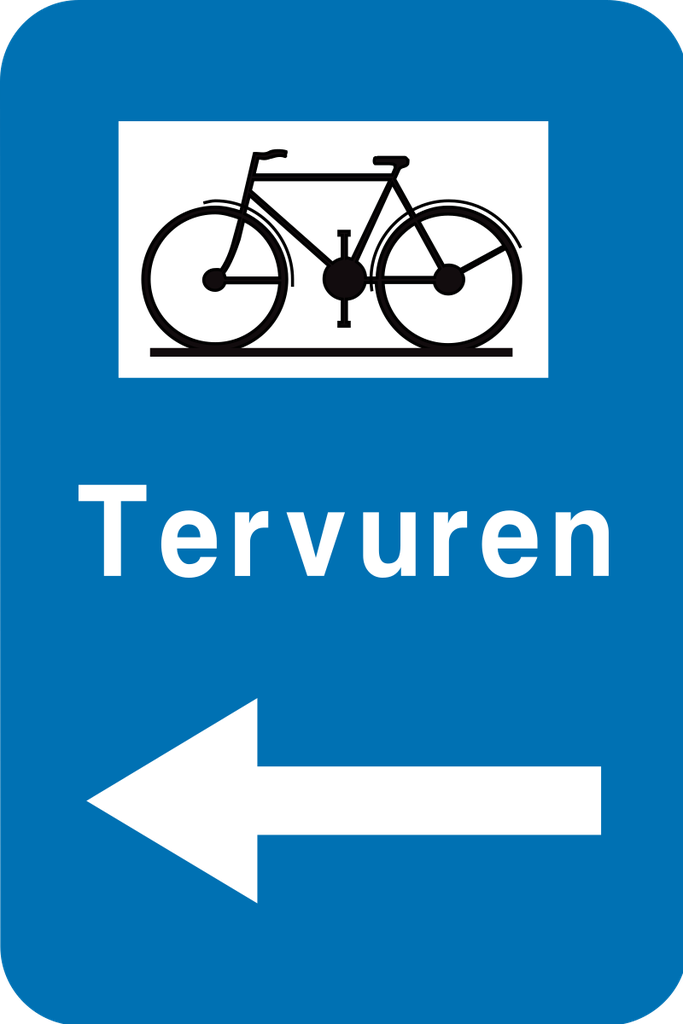 Verkeersbord F34b2. Wegwijzer voor bepaalde weggebruikers