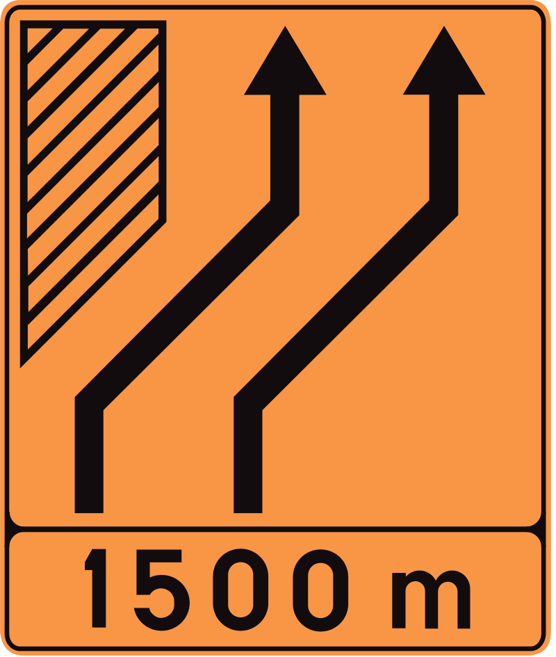 Panneau de signalisation F81. Indication de déviation