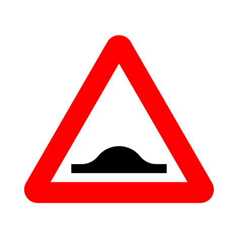 Verkeersbord A14. Verkeersdrempel