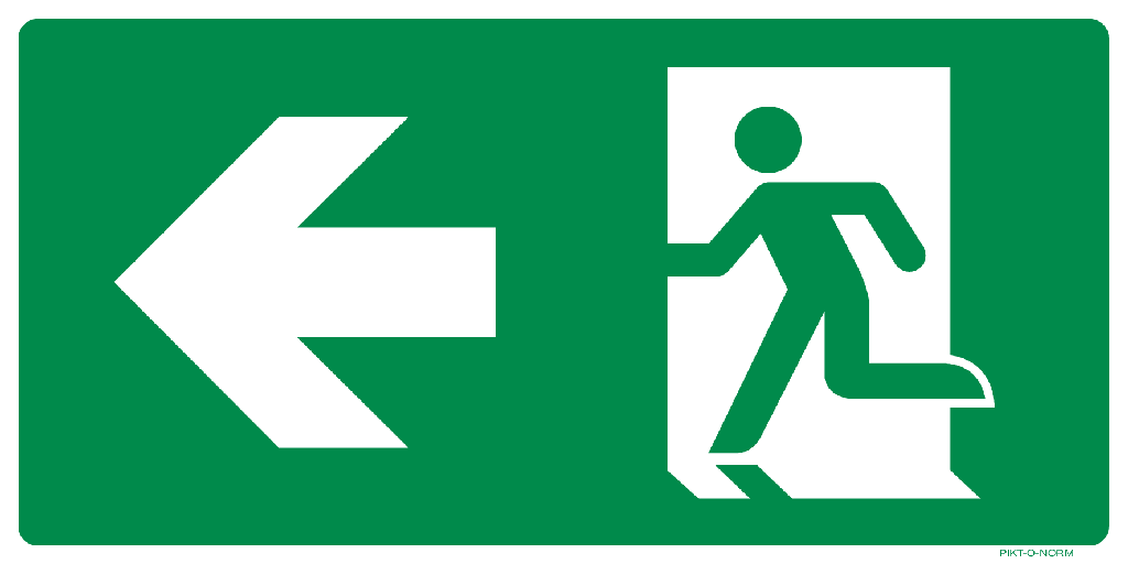 Pictogram nooduitgang naar links