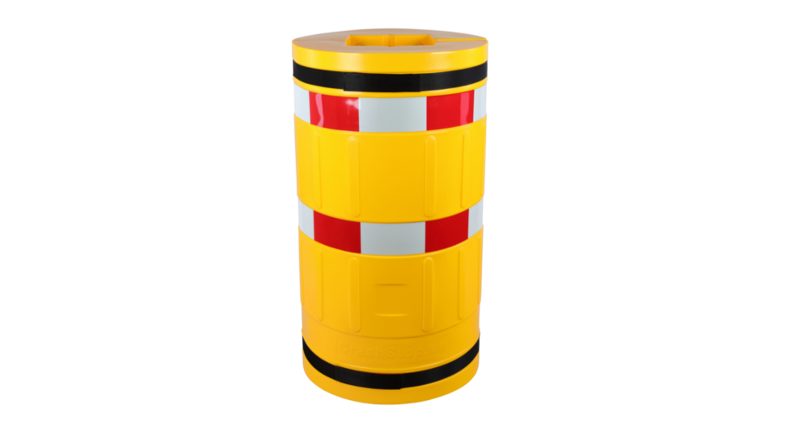 Protection de colonne avec bandes d'avertissement réfléchissantes (polyéthylène)