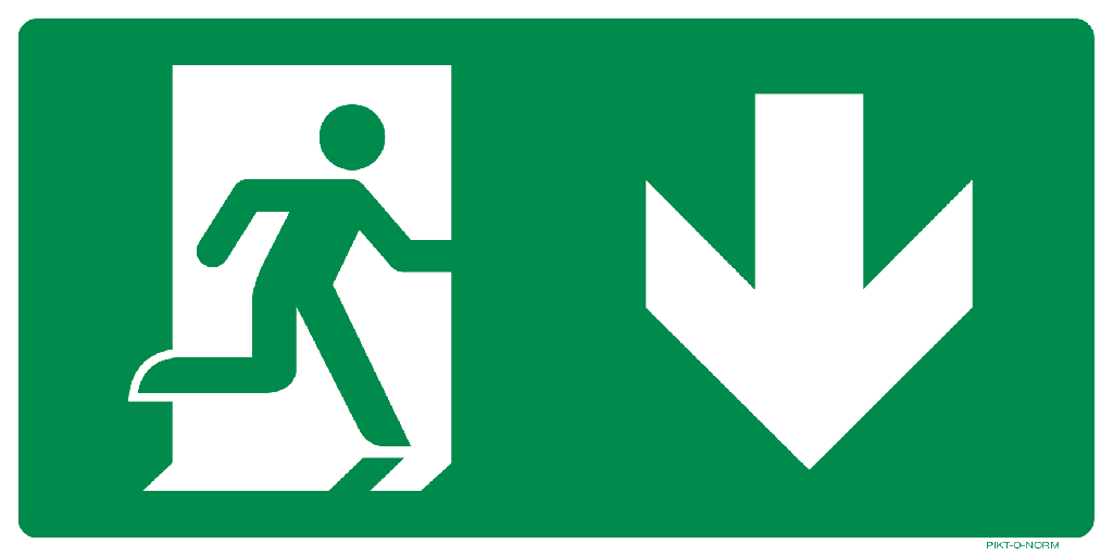 Pictogram nooduitgang naar beneden