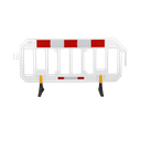 Werfhek met rood/wit reflecterende folie