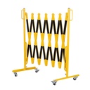 Barrière extensible avec roulettes pivotantes