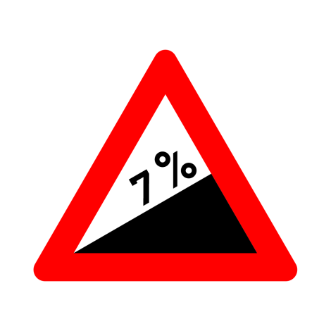 Verkeersbord A5. Steile helling