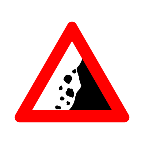 Verkeersbord A19. Vallende stenen