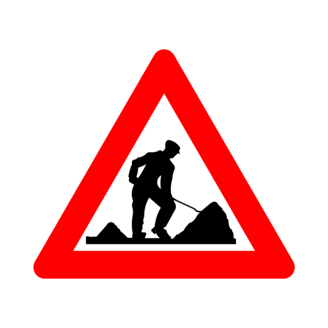 Panneau de signalisation routière A31. Travaux