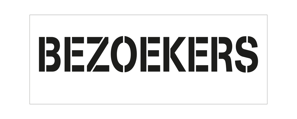Pochoir avec le texte " bezoekers "