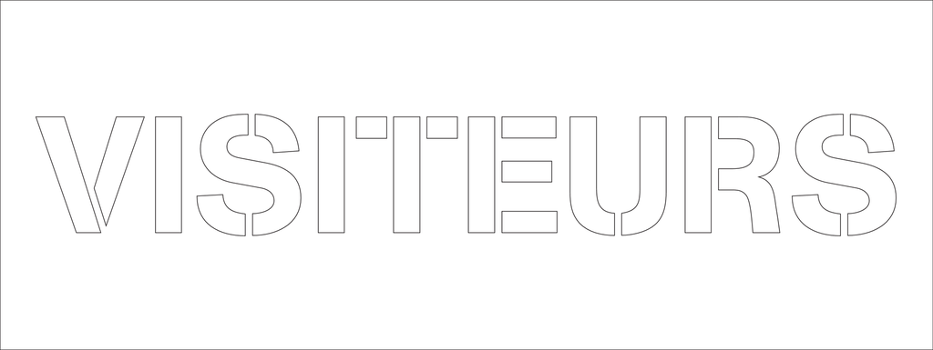 Pochoir avec le texte " visiteurs "