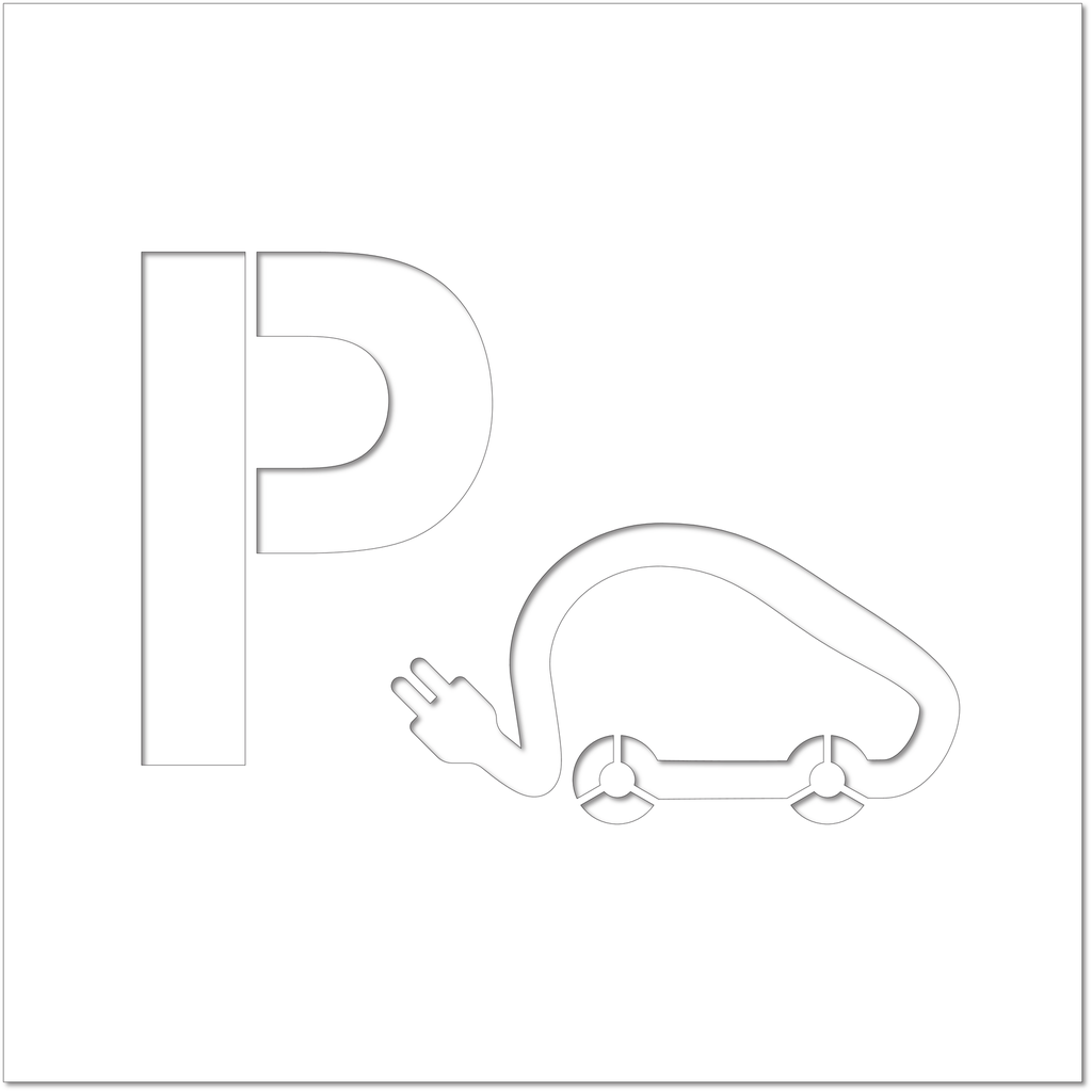 Pochoir parking pour voiture électrique