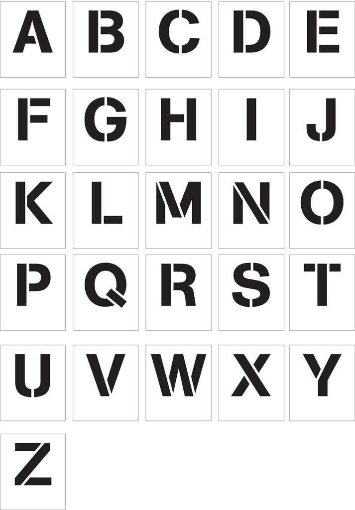 Ensemble de pochoirs lettres A-Z
