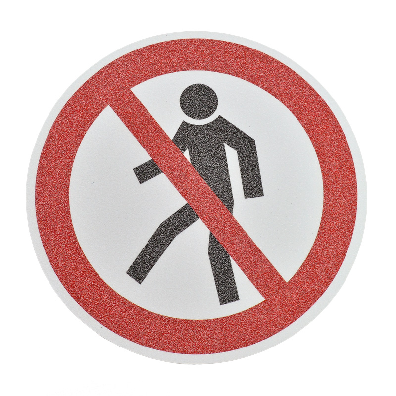 Autocollant antidérapant "Interdiction aux piétons"