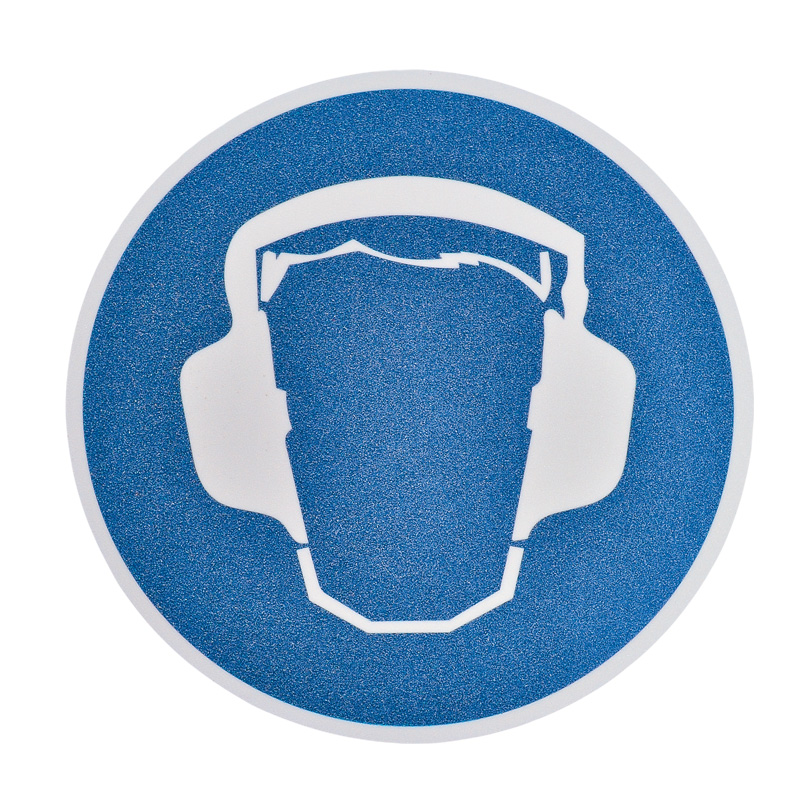 Antislip vloersticker "Gehoorbescherming verplicht"