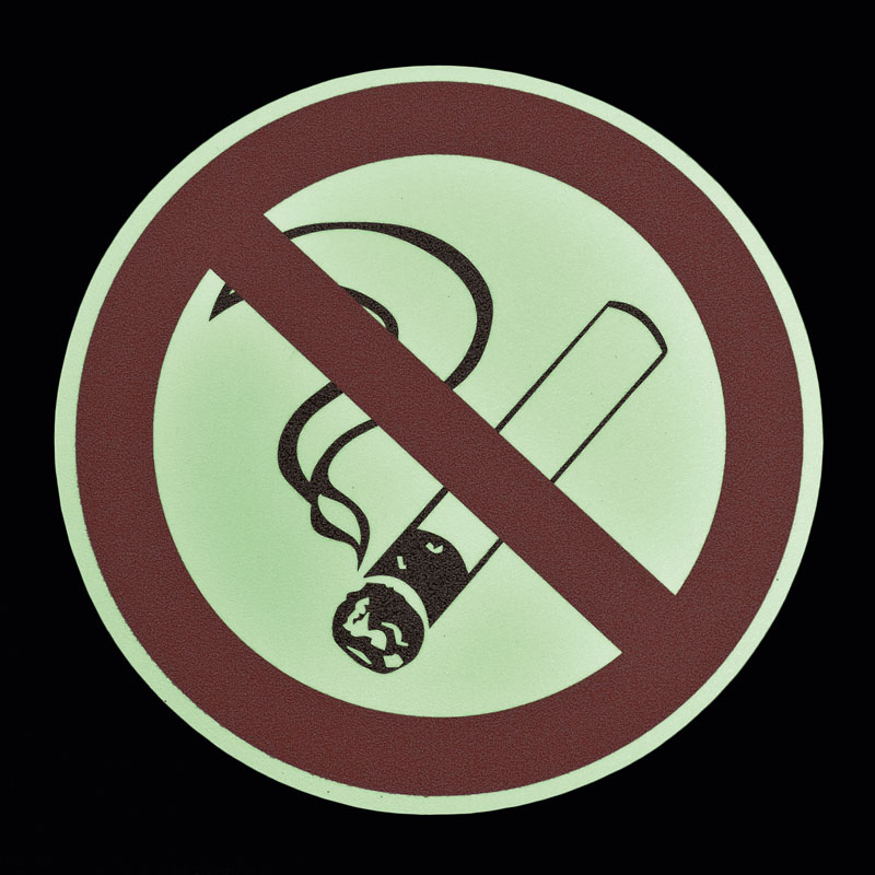 Antislip vloersticker fotoluminescent "Roken verboden"