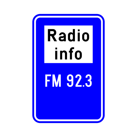 Verkeersbord F93. Radio-omroep