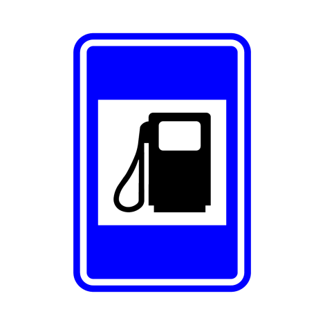 Verkeersbord F63. Tankstation