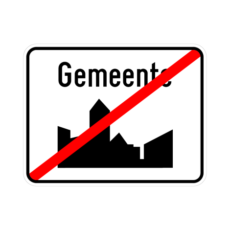 Panneau de signalisation F3a. Fin de zone urbaine