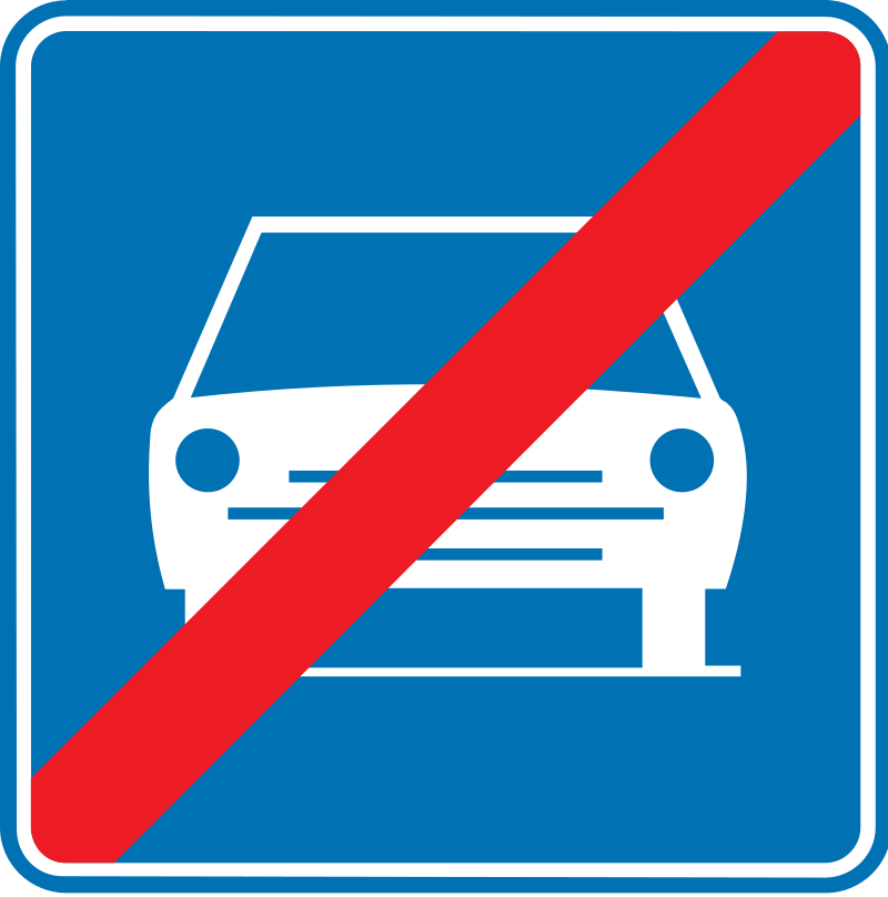 Panneau de signalisation routière F11. Fin de la voie express