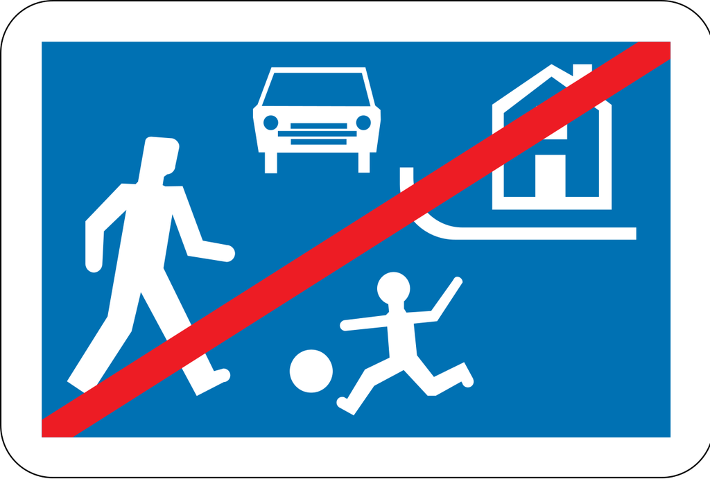 Verkeersbord F12b. Einde woonerf
