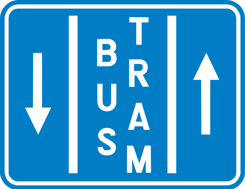 Panneau de signalisation F18. Voie spéciale carrossable