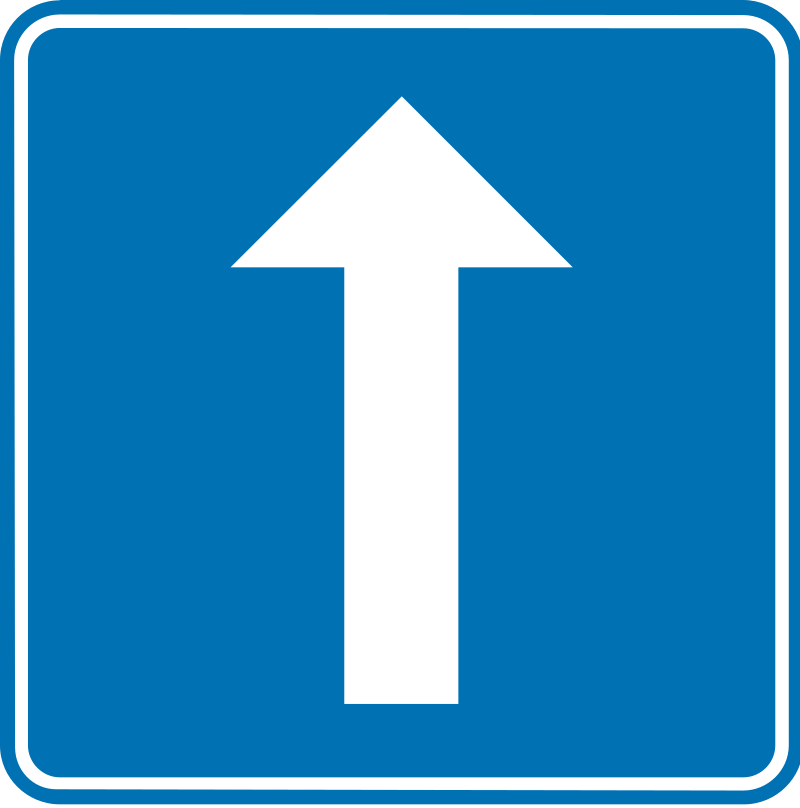 Verkeersbord F19. Eenrichtingsverkeer