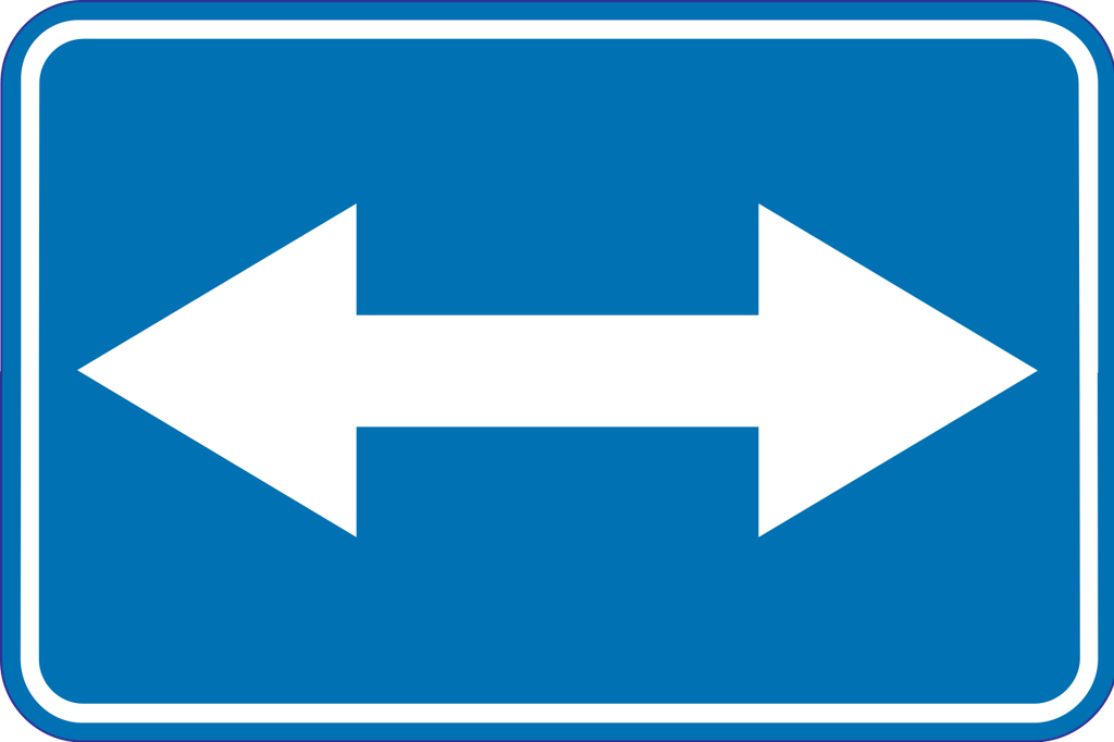 Verkeersbord F21. Rechts of links voorbijrijden toegelaten