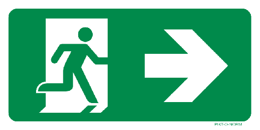 Pictogram nooduitgang naar rechts