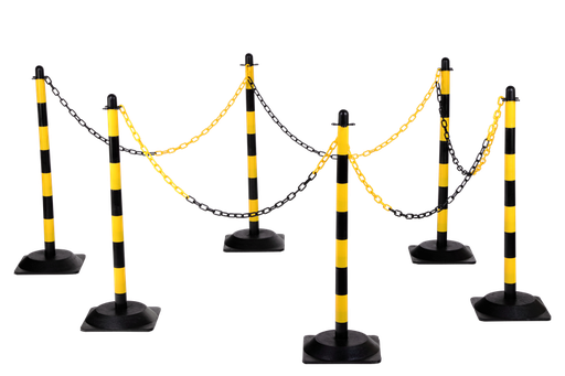 "Bornes en plastique avec chaînes (Set de 6)"