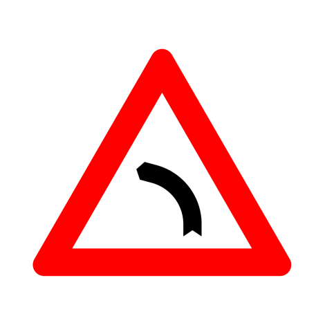 Verkeersbord A1a. Gevaarlijke bocht naar links