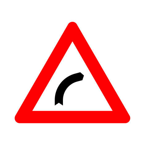Verkeersbord A1b. Gevaarlijke bocht naar rechts