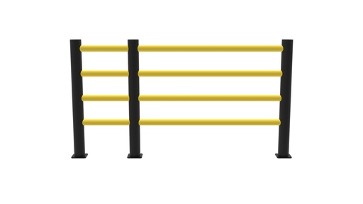 Barrière de sécurité modulaire à 4 lisses en plastique flexible "Delta"