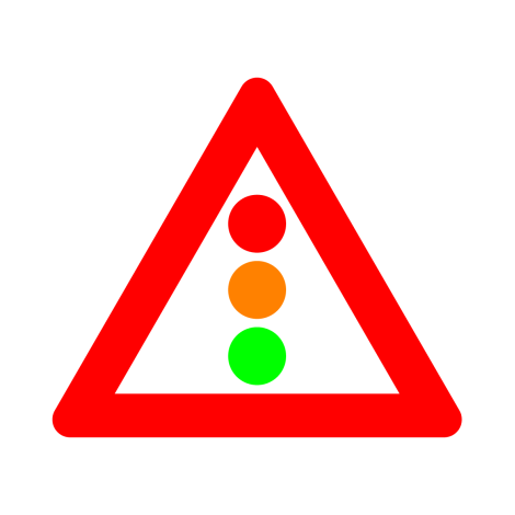 Panneau de signalisation routière A33. Feux de circulation