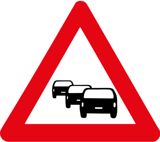 Panneau de signalisation routière A50. Embouteillage