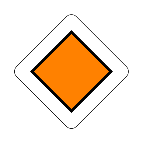 Verkeersbord B9. Voorrangsweg