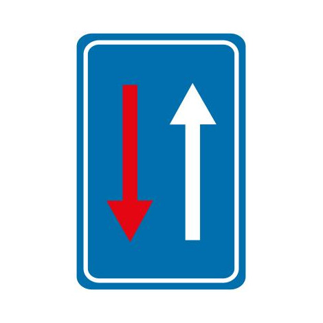 Verkeersbord B21. Smalle doorgang - voorrang
