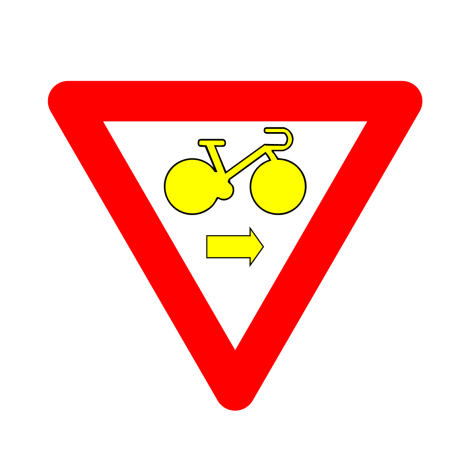 Verkeersbord B22. Fietsers mogen rechts afslaan bij rood