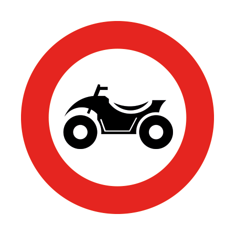 Verkeersbord C6. Verboden toegang voor bestuurders van quads