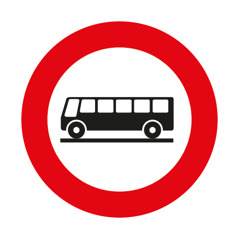 Verkeersbord C22. Verboden toegang voor autocars