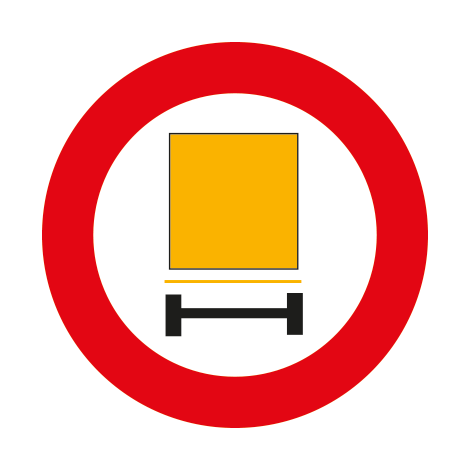 Verkeersbord C24a. Verboden toegang voor voertuigen die gevaarlijke goederen vervoeren