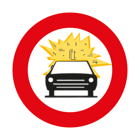 Verkeersbord C24b. Verboden toegang voor voertuigen die gevaarlijke stoffen vervoeren