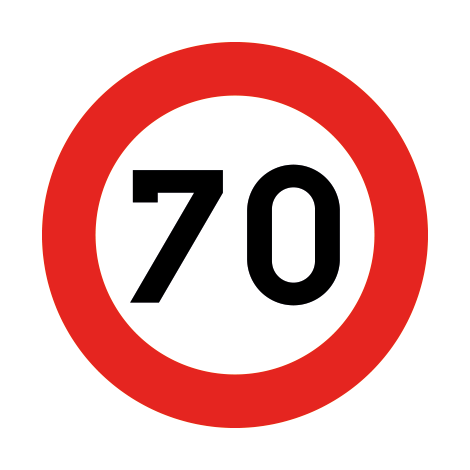 Verkeersbord C43. Verbod sneller te rijden dan aangeduid
